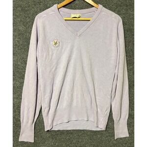 Vintage Hogan V Neck Sweater Lavender‎ Grayling Country Club Embroidered Size M